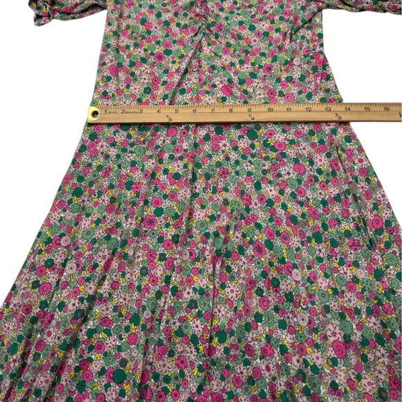 Boden Puff Sleeve Floral Jersey Minidress Cottagecore Romantic - Picture 12 of 13